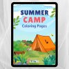 Summer Camp Coloring Book – Летен лагер: Работни листове за оцветяване, Творчество и релакс, Деца 3+, Дигитален PDF формат за разпечатване А4