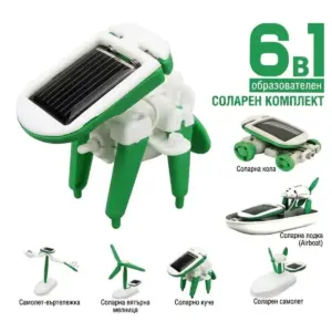 STEM Комплект 6 в 1: Соларен Робот, 21 части, Зелен, Възраст 8+